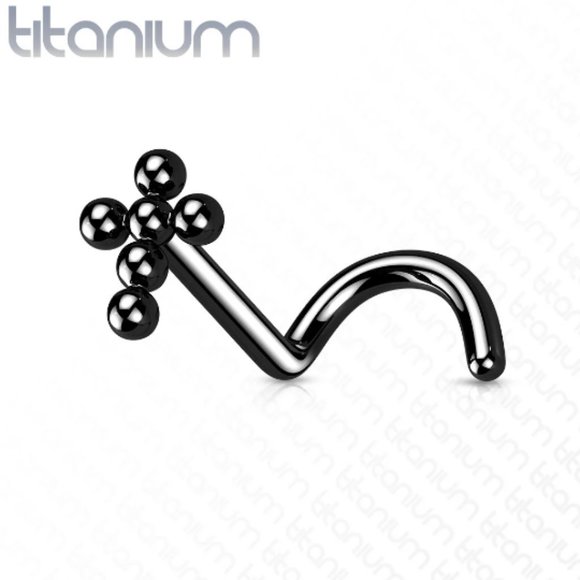 Implant Grade Titanium Jesus Cross Nose Ring Nose Stud Nose Piercing Screw Twist - Picture 6 of 6